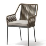 Silla de hostelería de aluminio y cuerda con cojín - Larchmont