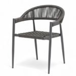 Silla de hostelería de aluminio gris y cuerda - Hutsch