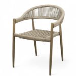 Silla de hostelería de aluminio marrón y cuerda - Hutsch