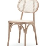 Silla de hostelería de madera y mimbre beige - Bushwick