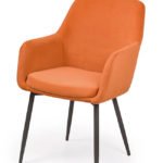 Silla de hostelería nórdica de acero tapizada terracota - Chelsea