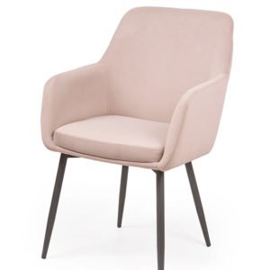 Silla de hostelería nórdica de acero tapizada crema - Chelsea