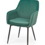 Silla de hostelería nórdica de acero tapizada verde - Chelsea