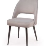 Silla de hostelería de acero tapizada gris - Harlem