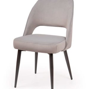 Silla de hostelería de acero tapizada gris - Harlem