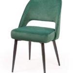 Silla de hostelería de acero tapizada verde - Harlem