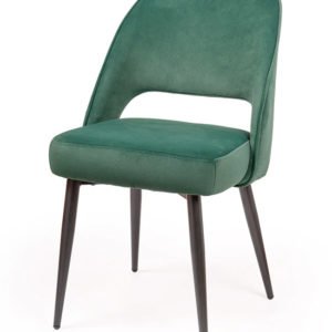 Silla de hostelería de acero tapizada verde - Harlem