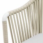 Silla de hostelería de aluminio blanco y cuerda beige con cojín - Norwich