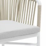 Silla de hostelería de aluminio blanco y cuerda beige con cojín - Norwich