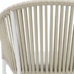 Silla de hostelería de aluminio blanco y cuerda beige con cojín - Norwich