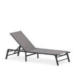 Tumbona plegable para hoteles de aluminio y textilene antracita - Fold
