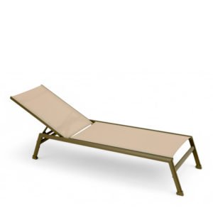 Tumbona para hoteles de aluminio taupé y textilene apilable - DoraL