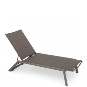 Tumbona de aluminio y textilene gris con espuma de secado rápido - Surfside