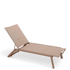 Tumbona de aluminio y textilene taupé con espuma de secado rápido - Surfside