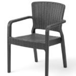 Silla para hostelería de polipropileno antracita con reposabrazos - Lecce