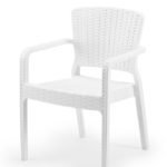 Silla para hostelería de polipropileno blanco con reposabrazos - Lecce