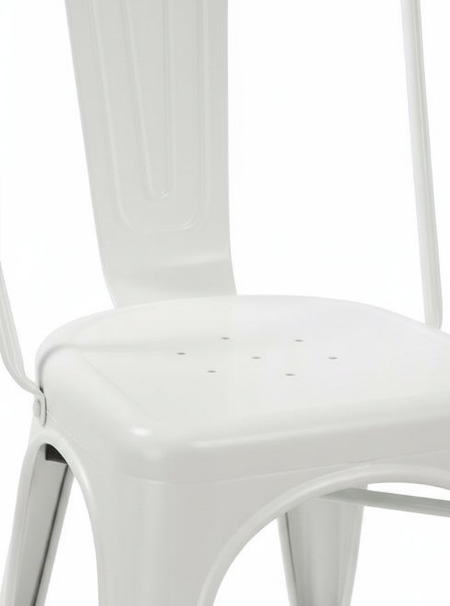 Silla de hierro de estilo industrial blanco para hostelería - Industrial