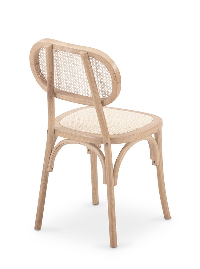 Silla de hostelería de madera y mimbre beige - Bushwick