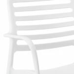 Silla de hosteleria de polipropileno blanco con reposabrazos - Reading