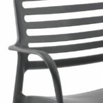 Silla de hosteleria de polipropileno antracita con reposabrazos - Reading