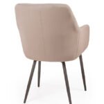 Silla de hostelería nórdica de acero tapizada gris - Chelsea