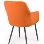 Silla de hostelería nórdica de acero tapizada terracota - Chelsea