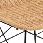 Silla para hosteleria de hierro y mimbre beige - Dures