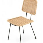 Silla para hosteleria de hierro y mimbre beige - Serres