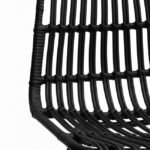 Taburete para hosteleria de hierro y mimbre negro - Veria