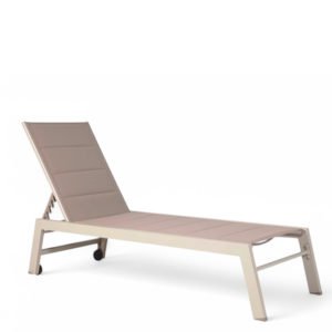 Tumbona para hosteleria de aluminio beige y textilene - Gables