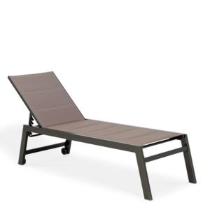 Tumbona para hosteleria de aluminio y textilene marrón - Gables
