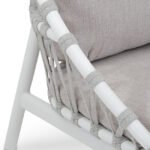 Sillón de hostelería de aluminio blanco y cuerda color gris - Amalfi