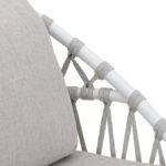 Sillón de hostelería de aluminio blanco y cuerda color gris - Amalfi