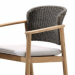 Silla de madera y cuerda con reposabrazos - Brera