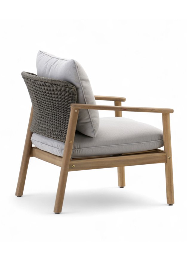 Sillón para hostelería de madera y cuerda - Brera