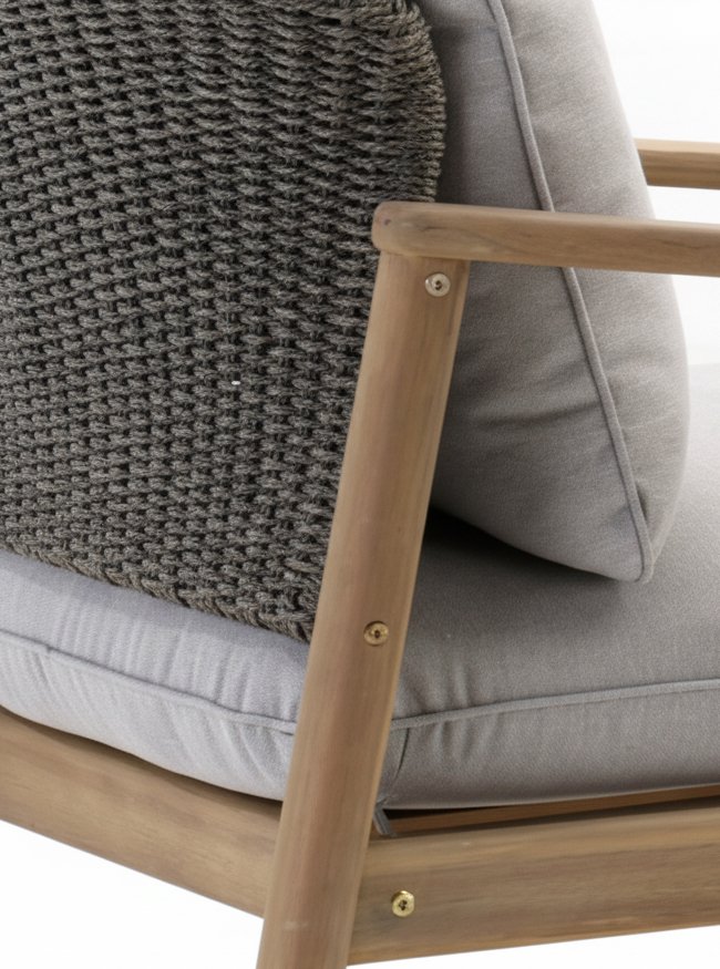 Sillón para hostelería de madera y cuerda - Brera