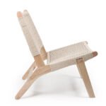 Sillón de hostelería madera y cuerda trenzada beige - Hudson