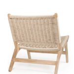 Sillón de hostelería madera y cuerda trenzada beige - Hudson