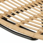 Silla con reposabrazos para hosteleria de hierro y mimbre beige - Corce