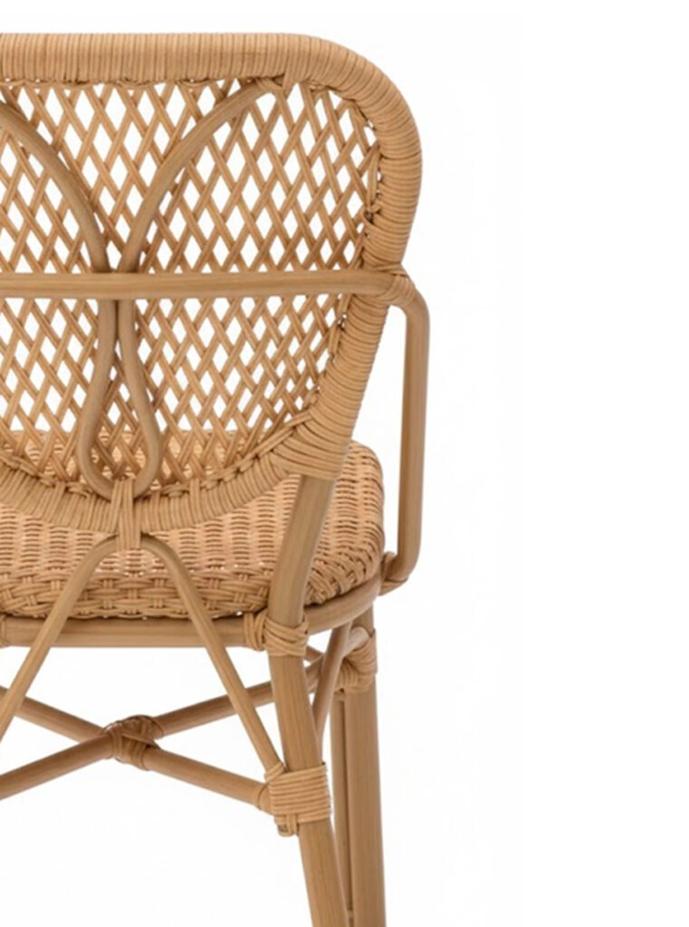 Silla de hostelería de aluminio marrón y ratán sintético - Delaware