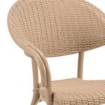 Silla de polipropileno marrón imitacion ratán con reposabrazos - Edesa