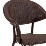 Silla de polipropileno marrón oscuro con reposabrazos - Edesa