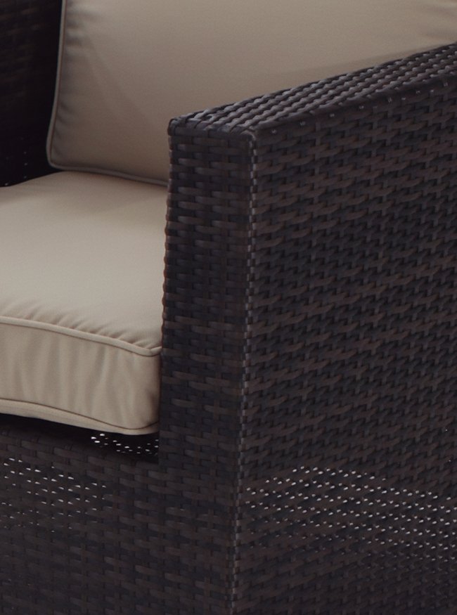 Sillón de hostelería de de acero y ratán marrón - Brook