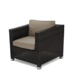 Sillón de hostelería de de acero y ratán marrón - Brook