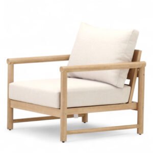 Sillón de madera y cojines beige para hostelería - Habana