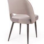 Silla de hostelería de acero tapizada gris - Harlem