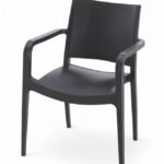 Silla de hostelería de polipropileno wengue con reposabrazos - Hamburg