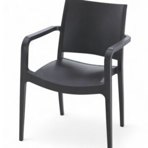 Silla de hostelería de polipropileno wengue con reposabrazos - Hamburg