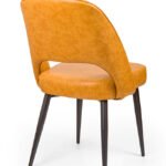 Silla de hostelería de acero tapizada mostaza - Harlem