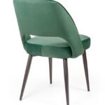 Silla de hostelería de acero tapizada verde - Harlem